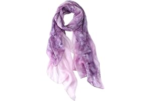 STORY OF SHANGHAI Women's Mulberry Flower Print Large Silk Shawl Scarf Wraps 68 * 43 Inches