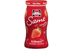 Schwartau Samt Erdbeere | Fruchtaufstrich | passiert | ohne Stücke & ohne Kerne | Familienglas | 465g