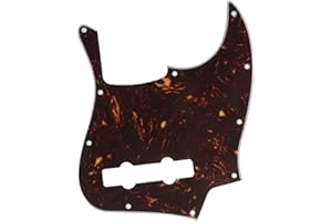 Musiclily Pro 5-strunowy 10 Otworów Współczesny Jazz Bass Pickguard Maskownica do Fender Mexican Jazz Bass, 4-warstwowy Tortoise Shell