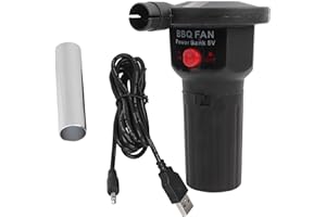 YOEYANG Zwinner Souffleur D'Air de Barbecue, Ventilateur éLectrique Portatif 5V, Démarreur de Charbon de Bois, Souffleur à Main Avec Câble Usb, Ventilateur pour Camping En Plein Air Barbecue Gril Cheminée