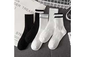 2/5/10 Pairs Comfy Running Athletic Socks Casual Striped Crew Socks for Men and Women