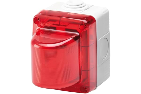 Gewiss Voyant de signalisation, 15 W, 230 V, diffuseur rouge, IP55, gris Ral 7035