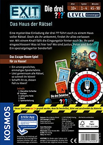 Kosmos 694043 - EXIT - Das Spiel - Das Haus der Rätsel - Die Drei??? Level: Einsteiger, Escape Room Spiel - 2