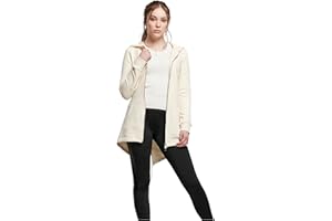 URBAN CLASSICS Felpa Lunga con Cappuccio da Donna, Cardigan Lungo con Zip a Coulisse, Felpa da Donna a Maniche Lunghe con Tasche, Maglione con Cappuccio, Diversi Colori, Taglie: XS-5XL