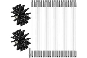MOCNT Borstkit för rengöring av eldstad för roterande eldstad | Flexibel rengöringssats i nylon med 20 flexibla stavar + 2 bo