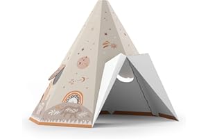 BILDERWELTEN FOLDZILLA Playhouse XXL 1.32 x 1.22 x 1.55 m Made of cardboard Wendy house - Tepee Starry Skies