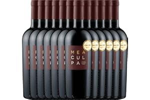 VINELLO 12er Weinpaket Rotwein - MEA CULPA Vino Rosso Italia - Cantine Minini mit einem VINELLO.weinausgießer | halbtrockener Rotwein | italienischer Wein aus Apulien und Sizilien | 12 x 0,75 Liter
