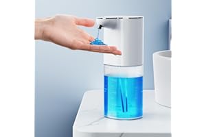 AMYZAVLS Automatyczny dozownik mydła, 1500 mAh, elektryczny, mocowanie ścienne, bezdotykowy, 400 ml, z czujnikiem, ładowanie przez USB, dozownik mydła do łazienki, kuchni, biura