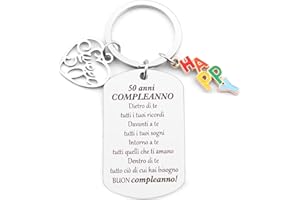 GISHNIA Regali Compleanno 50 Anni Donna Portachiavi,Regalo 50 Anni Donna,Idee Regalo per i 50 Anni Uomo,Regalo 50 Anni Uomo Amica Regalo Uomo 50 Anni Natale Originale Utili,Regalo Personalizzato 50 Anni Donna