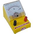 Om Meters EDM-80 Desk Stand Analog 0-5A DC Ammeter (Yellow)