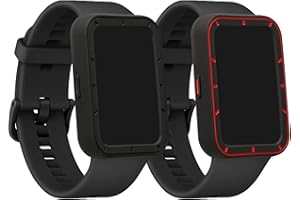kwmobile 2 x sportowe etui ochronne kompatybilne z Huawei Watch Fit 2 – silikonowe etui bez trackera, czarno-czerwone