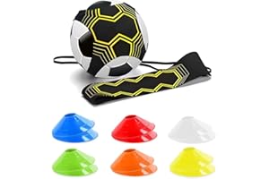 Casenly Fútbol Trainer, Entrenador de Fútbol en Solitario con 10 Conos De Entrenamiento para Pelota Fútbol Equipo de Entrenamiento Fútbol para Niños y Adultos