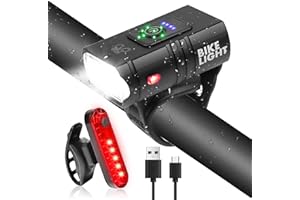 SNOWALVA Bike Lights Front And Back, Super Bright 6+4 Light Modes Bicycle Lights Waterproof Cycle Lights Durable Bike Light Easy To Install USB Rechargeable Mountain Bike Lights