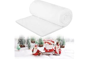 GTJEOI 240 X 80cm Manta de Nieve Navideña, Alfombra de Nieve Artificial, Manta Decorativa Efecto Nieve Esponjosa, Manta de Nieve Artificial para Adornos Navidad Decoración Invernal de Pueblos Navideños