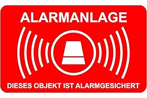 DYKGRAAF 10 Stück Aufkleber Alarmanlage 5 cm x 3 cm alarmgesichert wetterfest & UV Schutz Set - Offsetdruck