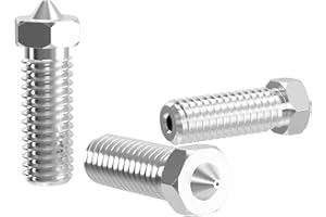 Lufix Volcano Nozzle Edelstahl 0.2 bis 1.0mm für 3.00mm 3D Drucker Filament 3 Stück Düse Volcano Hotend und Extruder Ersatzteile Premium 3D Drucker Zubehör 0.4mm