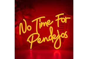 Horseneon No Time to be Pendejos Letrero de neón Letras Luces de neón Letreros de neón rojos para pared Atenuador USB Luz de neón para dormitorio Letreros de neón LED para pared Fiesta Sala de estar