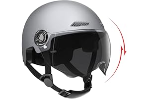 DEWDAT Casco da moto per uomini e donne, casco da monopattino elettrico, casco da pattinaggio per adulti, casco da scooter altamente protettivi, assorbimento degli urti, per adulti e giovani(54-62 Cm)