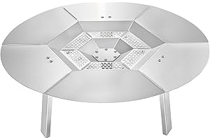VEVOR Fire Pit Heat Deflector for Solo Stove Yukon, 635 mm Bonfire Round for Wood Burning Fire Pit, 304 Stainless Steel Heat Diffuser, Detachable Burner Cover Camping Accessories