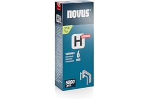 ‎NOVUS TOOLS NOVUS TOOLS Feindrahtklammern 6 mm "superhart" für Hammertacker, 5000 Tacker-Klammern vom Typ 37/6, Großverpackung, Heftmittel für Stoffe und Gewebe