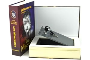 DSL DAILY SUPPLY LTD. DSL HomeSafe Real Book Safe Secret Hidden Key Combination Metal Security Money Box 3 Size 7 Design (Les Misérables, Real Book Key 221 x 153 x 45mm)