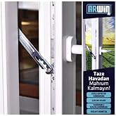 EYM Arwin Sağ A&ccedil;ılım Kapı Pencere Kademeli Havalandırma Kolu, PVC Emniyet Kilidi, Gri