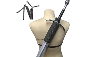 Anseom Medievale Retrò Spada Spada Spada Schienale Fodero Portabrana Nero Misura Regolabile Guerriero Costume Custodia Protettiva Spada Pelle Fibbia Fondina per Adulti Uomini Spada