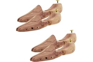 Sneakerprofi Lot de 2 paires d'embauchoirs en bois de cèdre véritable pour homme et femme avec double ressort, ajustement optimal et ventilation