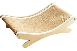 F Fityle Tiragraffi per Gatti in Sisal con Struttura in Legno, Cuccia e Lettino