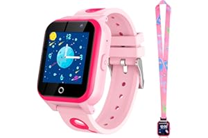 LiveGo Montre de Jeu Intelligente pour Enfants, 18 Jeux pour GarçOns et Filles avec PodomèTre, Lampe de Poche, Montre MP3, Musique de 3 à 12 Ans, Cadeau de NoëL, d'anniversaire(A9 Rose)