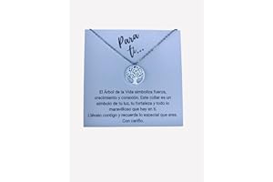 Infinitliving Collar Árbol de la Vida de Acero Inoxidable – Joyería Simbólica con Colgante Redondo de 1,5 cm – Diseño Elegante y Significativo – Cadena Ajustable 41 cm + 5 cm – Regalo día de la Madre
