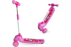 CHLOENCE - Monopattino Bambini con Luci e Musica, Regolabile In Altezza, Monopattino Bambino 3 Ruote, Giochi Bambini Da 2 A 6 Anni, Ruote In PU con Luci Lampeggianti