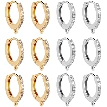 Beebeecraft Ohrhaken Mit Klappbügel – 12 Stück, 18K Gold & Platin Beschichtet, Für DIY-Ohrringe