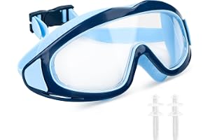 Feirdhoo Kids Swimming Goggles, Diving Glasses Kids 3-15 Years Anti Fog, Waterproof Swimming Goggles Snorkelling Mask 180° Panoramic Anti-Leak Diving Mask for Boys Girls