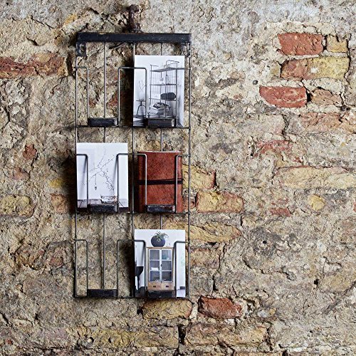 lounge-zone Kartenhalter Fotohalter Prospekthalter Wandprospekthalter Wanddisplay Wandset Metall schwarz 24x55cm 6x A6 13517