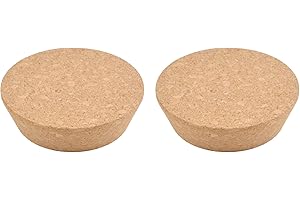INCREWAY Lot de 2 bouchons coniques en liège de rechange pour bouteilles de vin, bocaux en verre, 91 x 77 x 25 mm