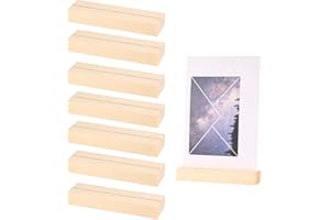 DIUJHUUY 8 Stück Holz Kartenhalter, Tischkartenhalter, Namesschild Fotohalter, Fotoständer, Menükartenhalter, Platzkartenhalter, Memohalter Namensschild für Restaurants, Hochzeiten, Bankette, Partys