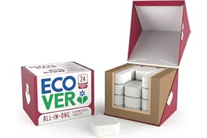 Ecover All-in-One Dishwasher Tablets, Contains Salt & Rinse Aid, Power Cleaning, Mandarin and Lemongrass Scent, Pack of 1, 24 Tablets