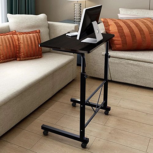 Soges 80x40cm Betttisch / fahrbarer Laptoptisch neigungs und höhenverstellbar auch für die professionelle Pflege, Schwarz - 2