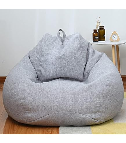 FANSU Copertura per Poltrona Sacco Puff Poltrona Senza Riempimento, Pouf Poltrona con Zip, Poltrona a Sacco Pigro Poltrona per Adulti e Bambini (80x90cm,Gatto Nero malvagio