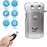 WAFU WF-018U Invisible Electronic Lock, Invisible Lock, No Hole Design, Tiger Lock Method, with 4 Remote Control, Silver
