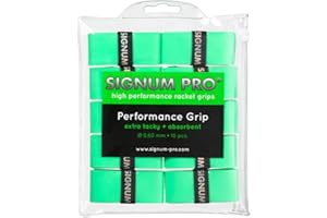 Signum Pro - Performance Grip - Tennis Squash Badminton Racket Overgrips - 0.60mm - Pack of 10 - Green