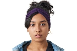 CHARM Fascia per Capelli Yoga Uomo - Elastico Headband Viscosa Bandana Giapponese Accessorio Sport Hippie Viola