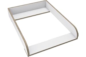 regalik Changing Top for IKEA Koppang, Changing Table Topper for 46 cm Dressers, Removable Changing Unit, Rounded Front Panels, White Plywood, 72cm x 54cm