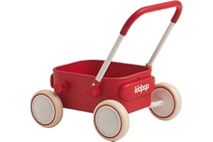 KIDPOP PULA Push & Pull Walker Wagon，Baby Walker with Wheels,Toddler Balance Wagon for First Learner Baby Boys/Girls Toys,7 Months–3 Years Year Old Birthday Gifts (Red)