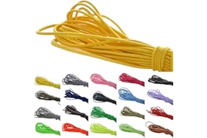 Roban Fashion 10 m elastische Gummikordel 3mm Gummischnur Elastische Kordel Hutgummi Auswahll aus 32 Farben,Gelb