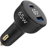 Juo 65W Led Ekranlı Type-C + USB-A Ara&ccedil; Şarj Aleti iPhone & Android & Notebook Ara&ccedil; i&ccedil;i Şarj Cihazı