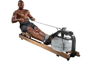 ‎FITENGINE FitEngine Premium Holz-Rudergerät mit Wasserwiderstand | 100% massives Eschenholz für effektives Training zuhause, klappbar oder Nicht klappbar | Trainingscomputer und Tablethalterung