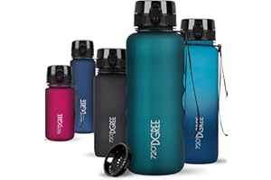 720°DGREE Bottiglia d'Acqua “uberBottle“ +Setaccio Frutta - 350ml, 500ml, 650ml, 1l, 1,5l - Tritan Senza-BPA, Prova Perdite - Il Borraccia Sportiva, Fitness, Ciclismo, Palestra, Scuola, Università