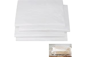 Hejo 4 Paquets Bâche de Plastique Extra-larges pour Protection, 4 x 5m Bache de Protection Peinture, Feuilles de Plastique Imperméables, Feuilles de Poussière pour La Peinture et l'ameublement